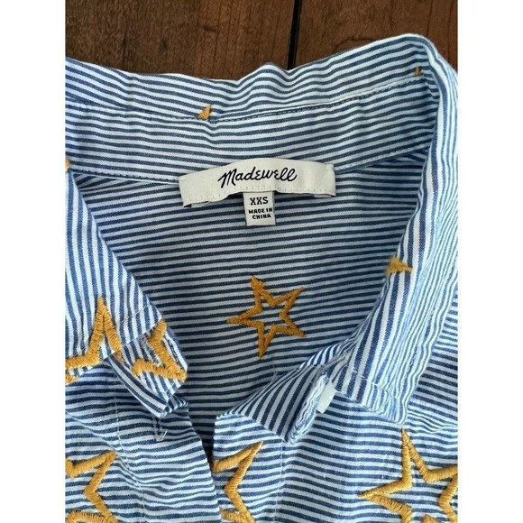 Madewell Women’s Star Embroidered‎ Shirt XXS - Picture 4 of 8